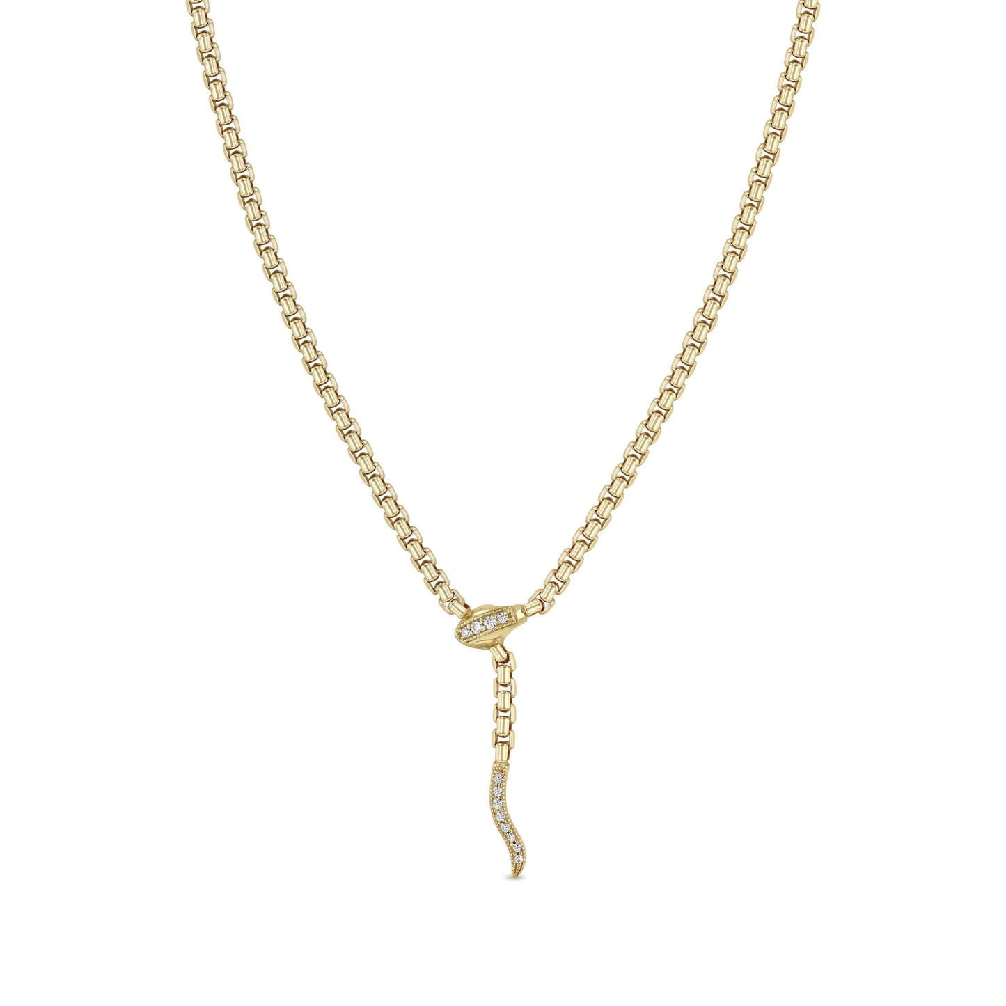 14k Pave Diamond Serpent Necklace-Jewelry-Uniquities