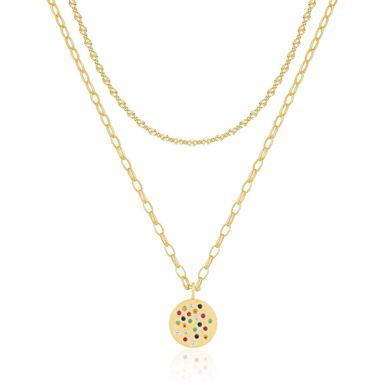 Double Layer Sprinkle Disc Multi-Jewelry-Uniquities
