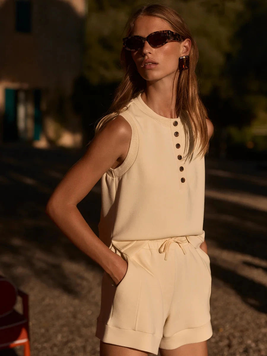 Marla Button Placket Tank-Lounge-Uniquities