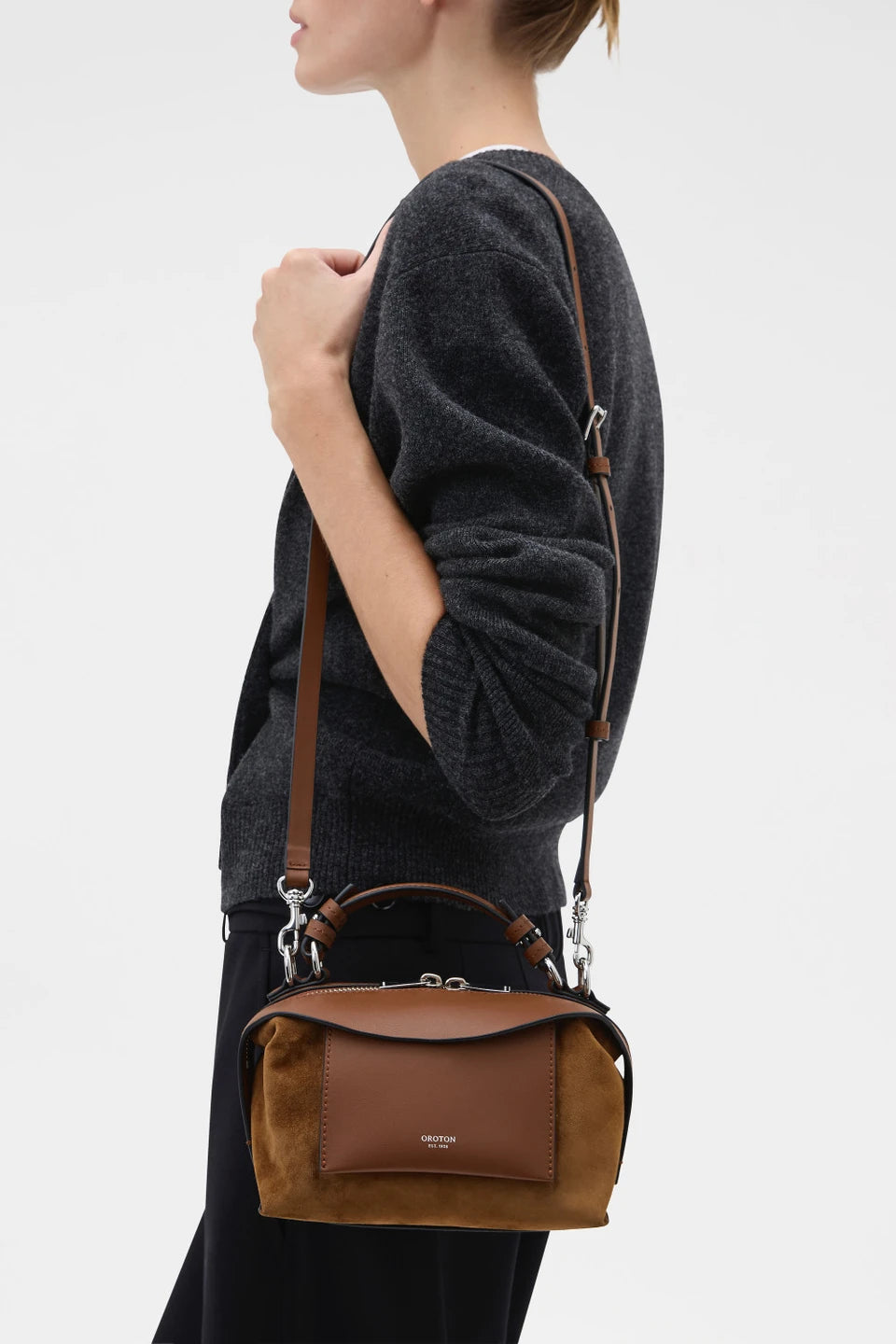 Mica Mini Suede Bowler Bag