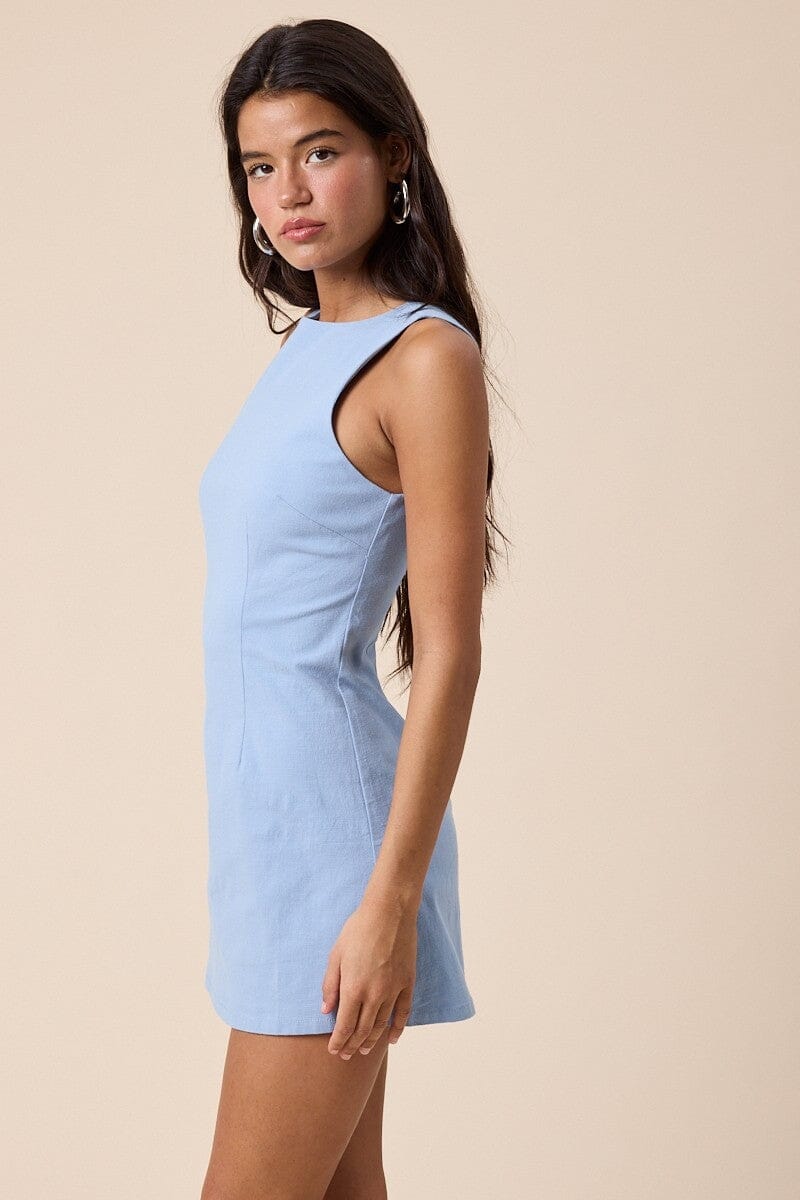 Boat Neck Dress With Shorts-Dresses-Uniquities