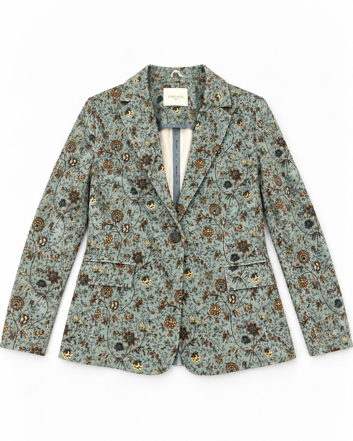 Floral Cord Blazer-Jackets-Uniquities