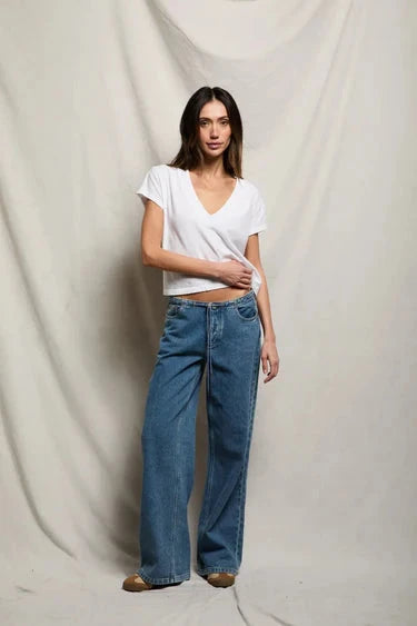 Alanis Recycled V-Neck Tee-Tee Shirts-Uniquities
