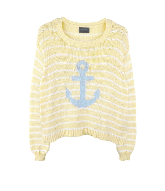 Anchor Stripe Crew-Sweaters-Uniquities