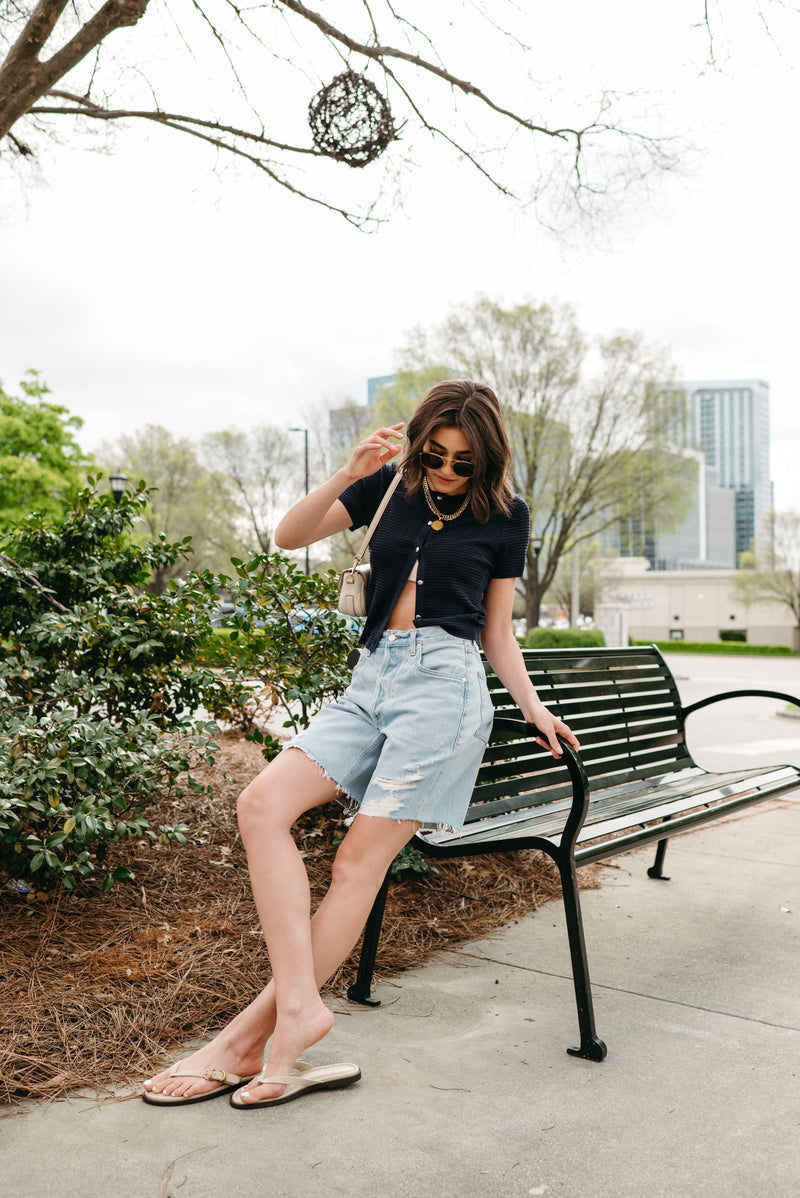 Eloise Short Sleeve Cardigan-Sweaters-Uniquities