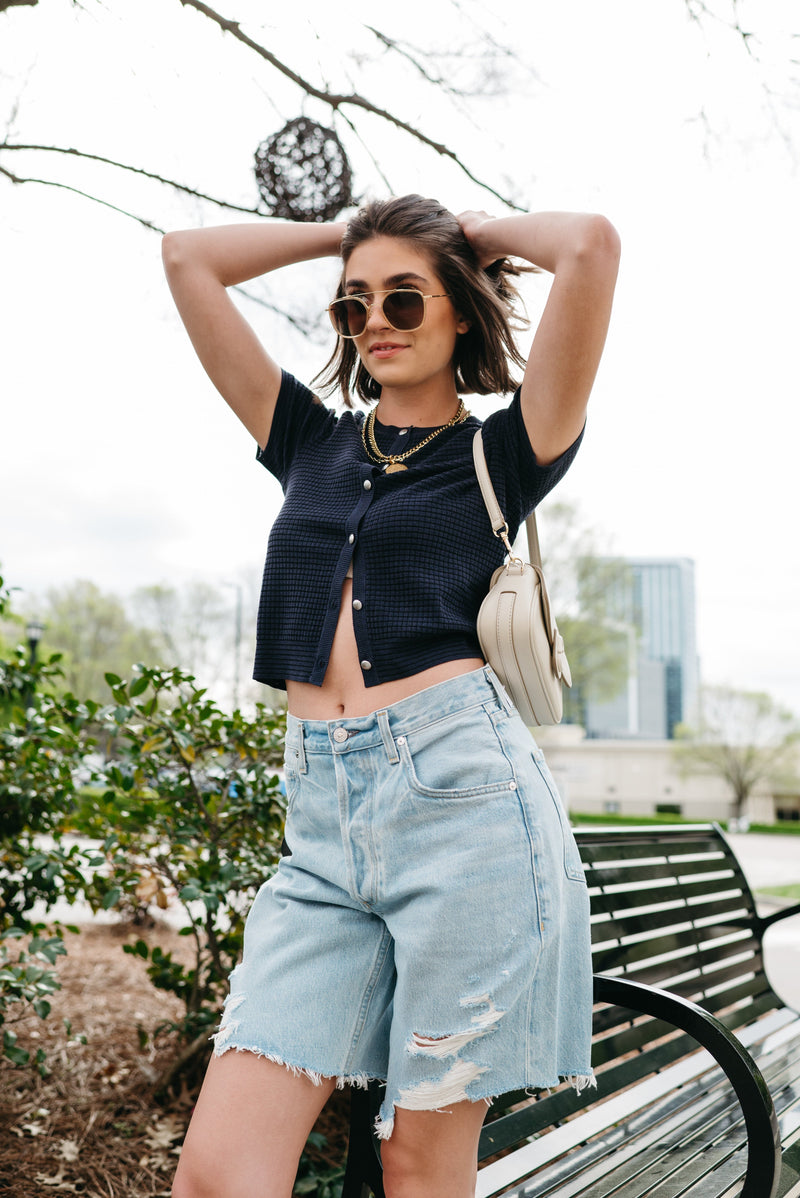 Eloise Short Sleeve Cardigan-Sweaters-Uniquities