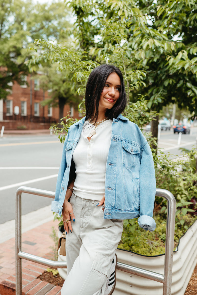 Marcelle Low Slung Cargo Pants-Denim-Uniquities