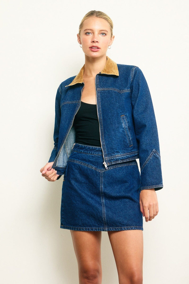 Dixie Denim Mini Skirt-Bottoms-Uniquities