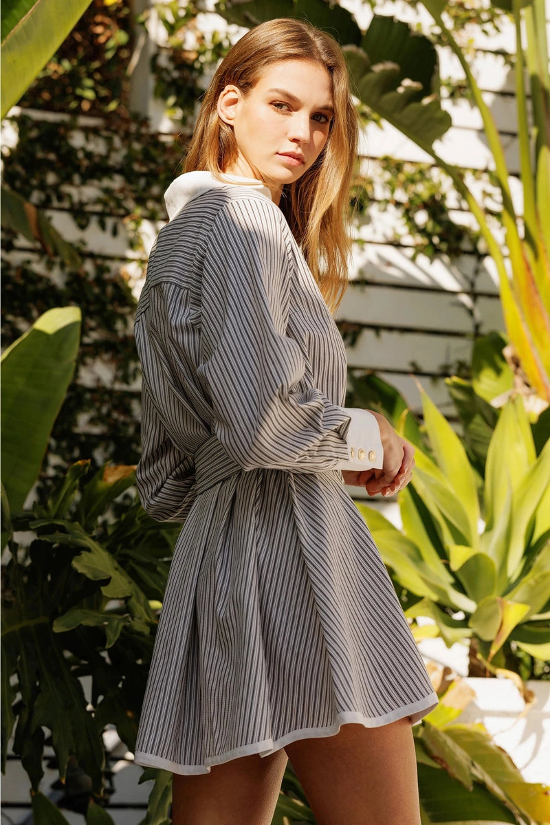 Val Striped Mini Dress-Dresses-Uniquities