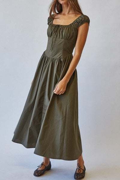 Quinn Poplin Midi Dress-Dresses-Uniquities