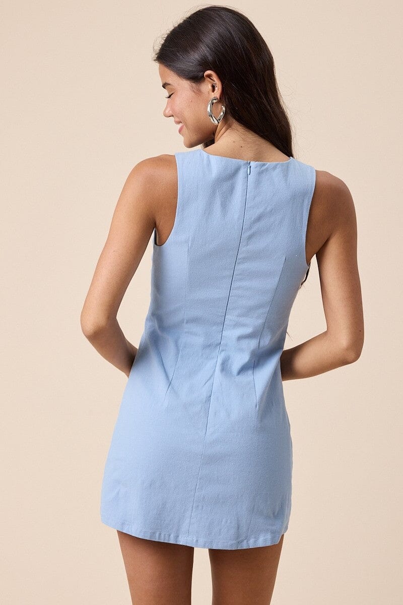 Boat Neck Dress With Shorts-Dresses-Uniquities