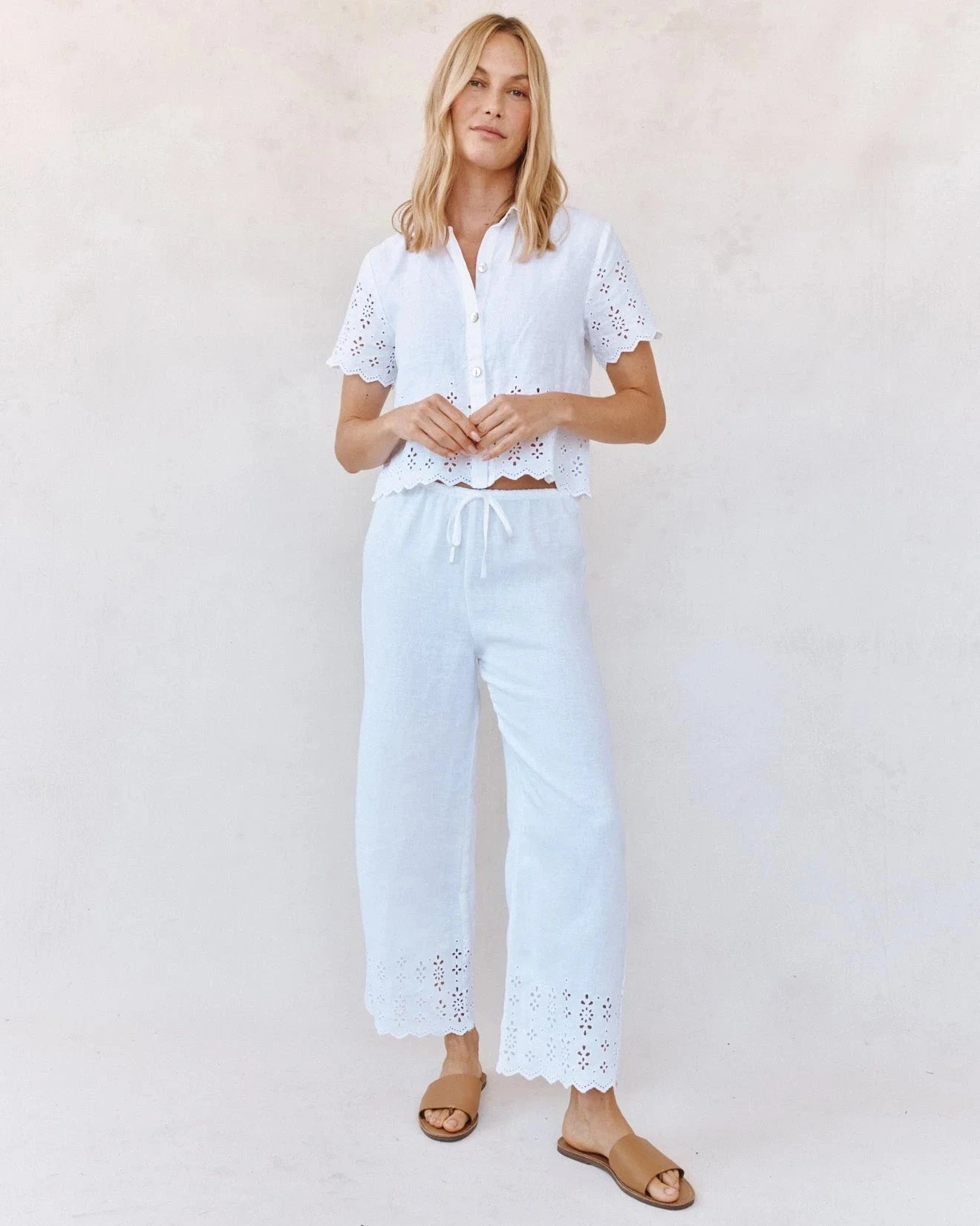 Beach Crop Embroidered Pant-Bottoms-Uniquities