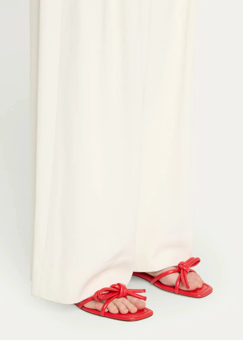 Hadley Leather Bow Flat Sandal-Shoes-Uniquities