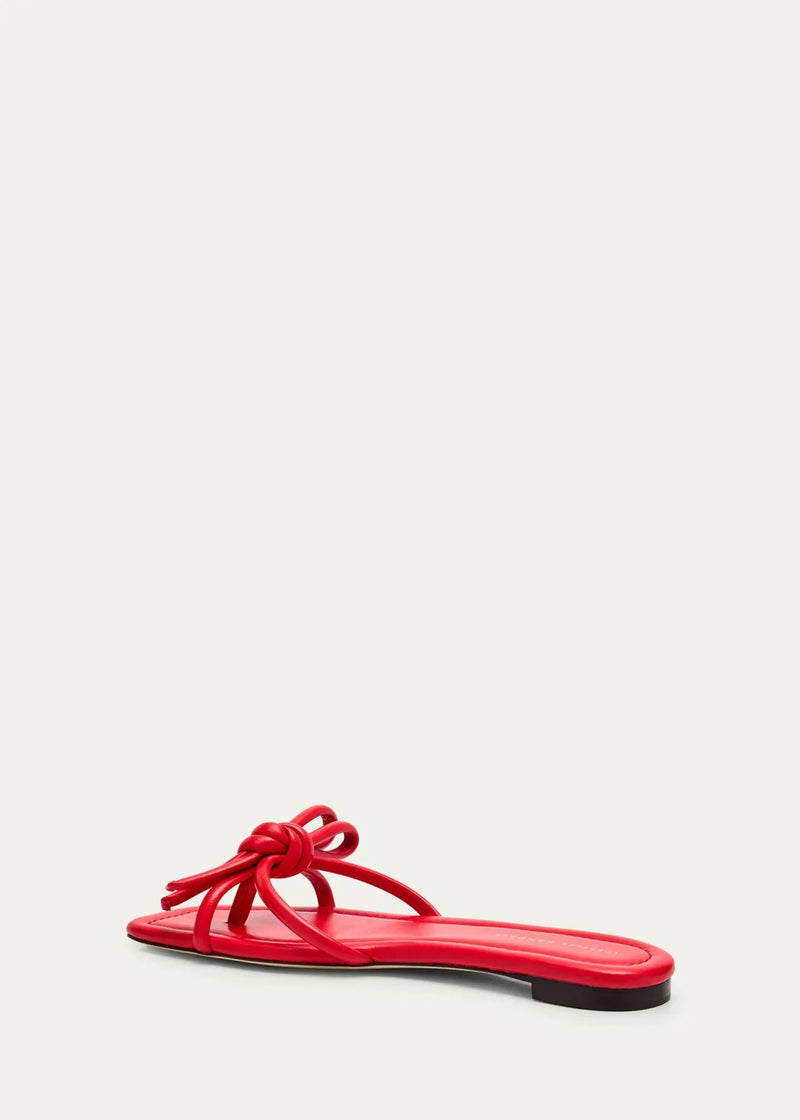 Hadley Leather Bow Flat Sandal-Shoes-Uniquities