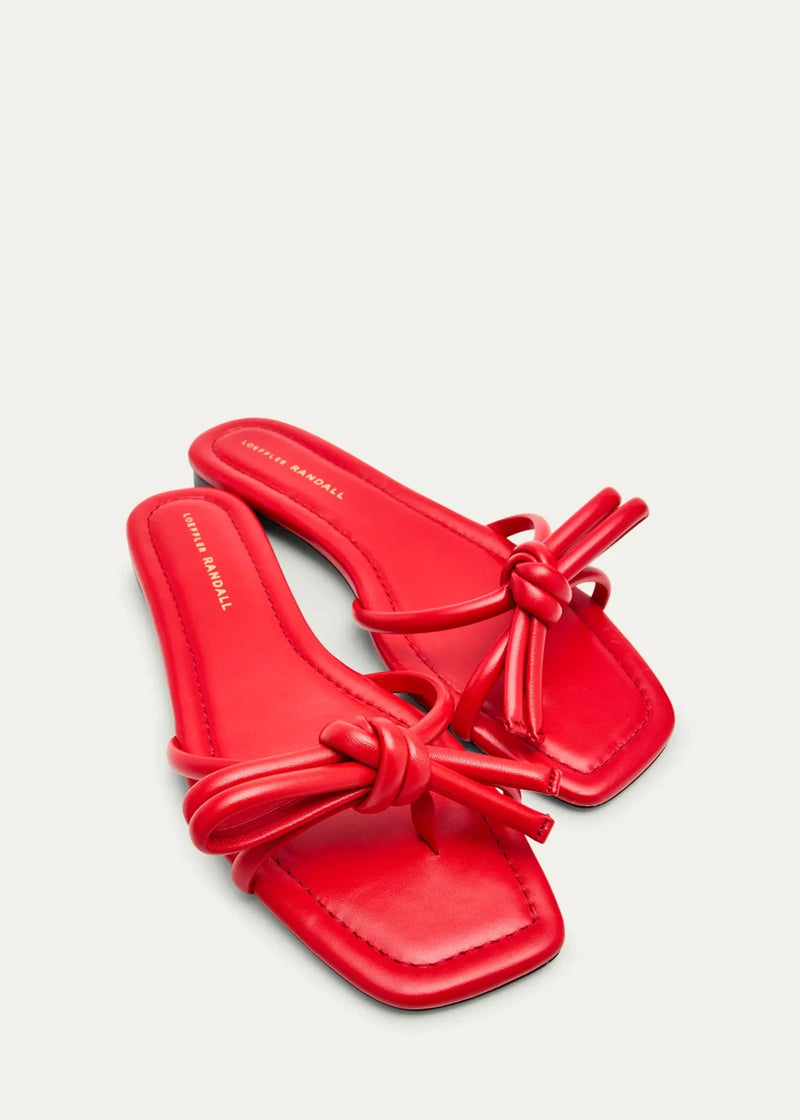 Hadley Leather Bow Flat Sandal-Shoes-Uniquities