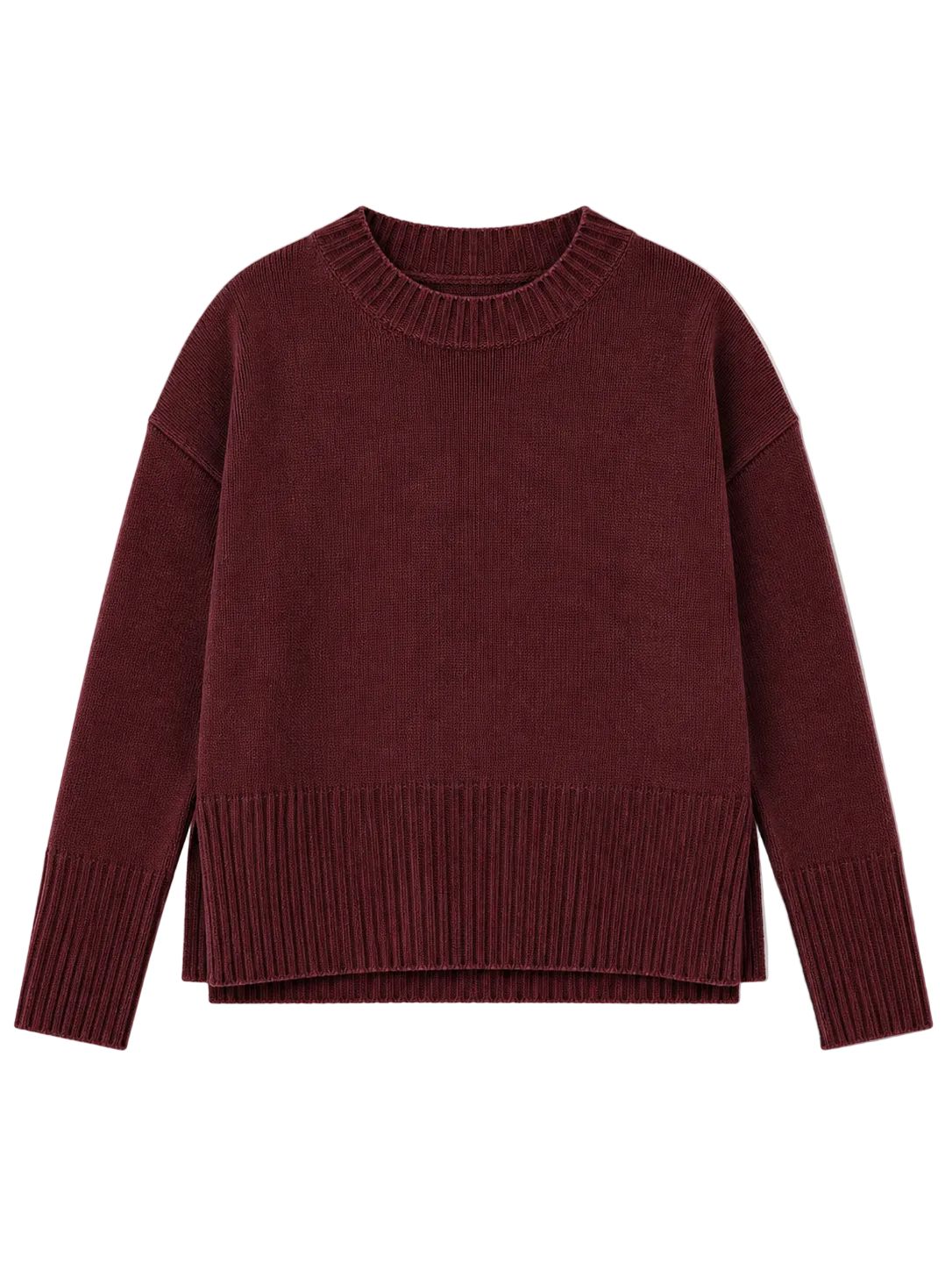 Boxy Solid Crew-Tops/Blouses-Uniquities