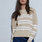Shaker Crew with Pointelle Stripes-Sweaters-Uniquities