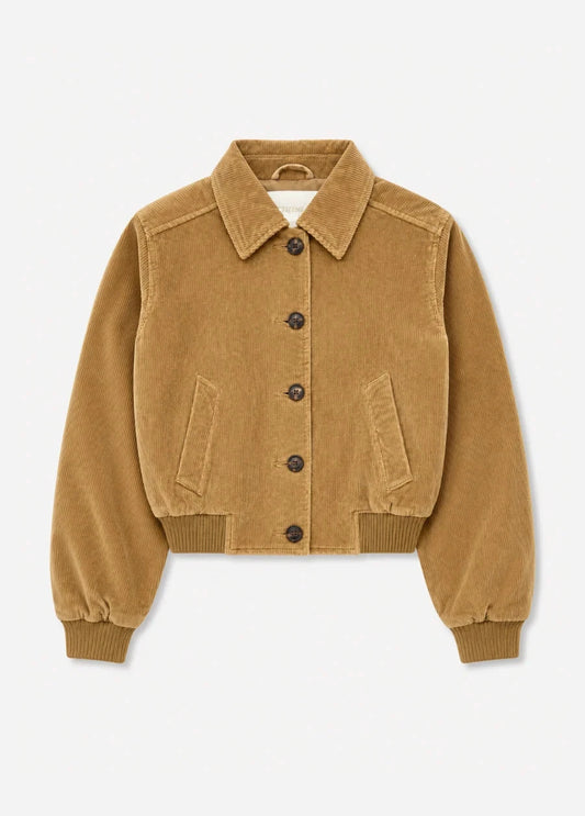 Lola Eve Bomber In Amber-Jackets-Uniquities