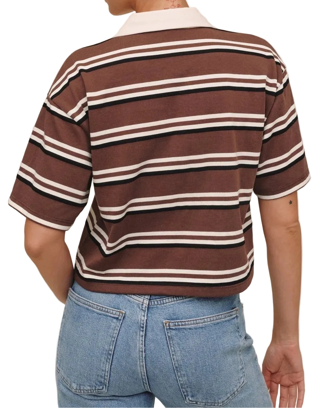 Crop Polo Tee-Tops/Blouses-Uniquities
