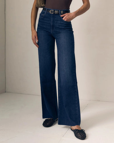 Column High Rise Jeans-Denim-Uniquities