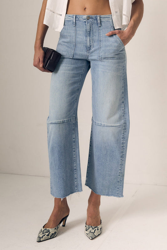 Utility Soft Barrel Jeans-Denim-Uniquities