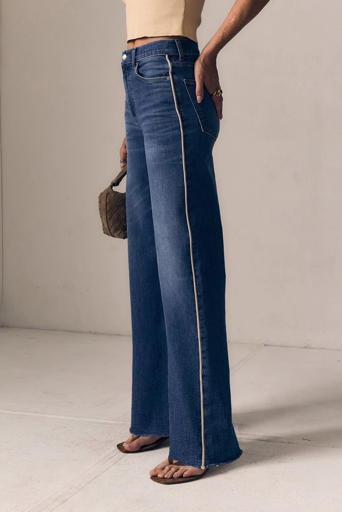 Sideline High Rise Column Jean Denim Le Jean 