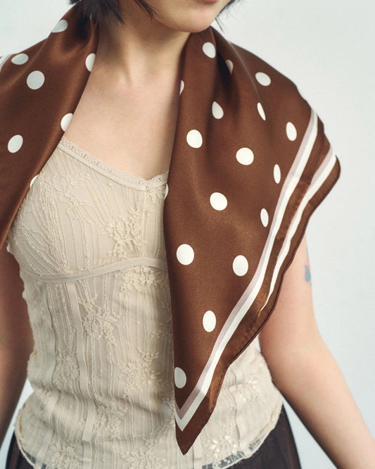 Retro Polka Silk Bandana-Accessories-Uniquities