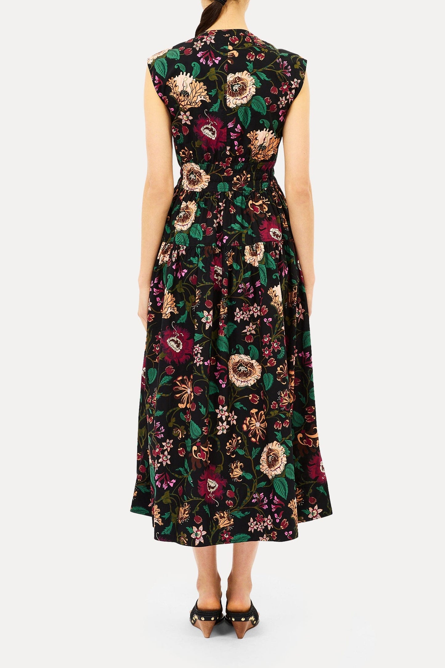 Lucine Deep V Cotton Dress-Dresses-Uniquities
