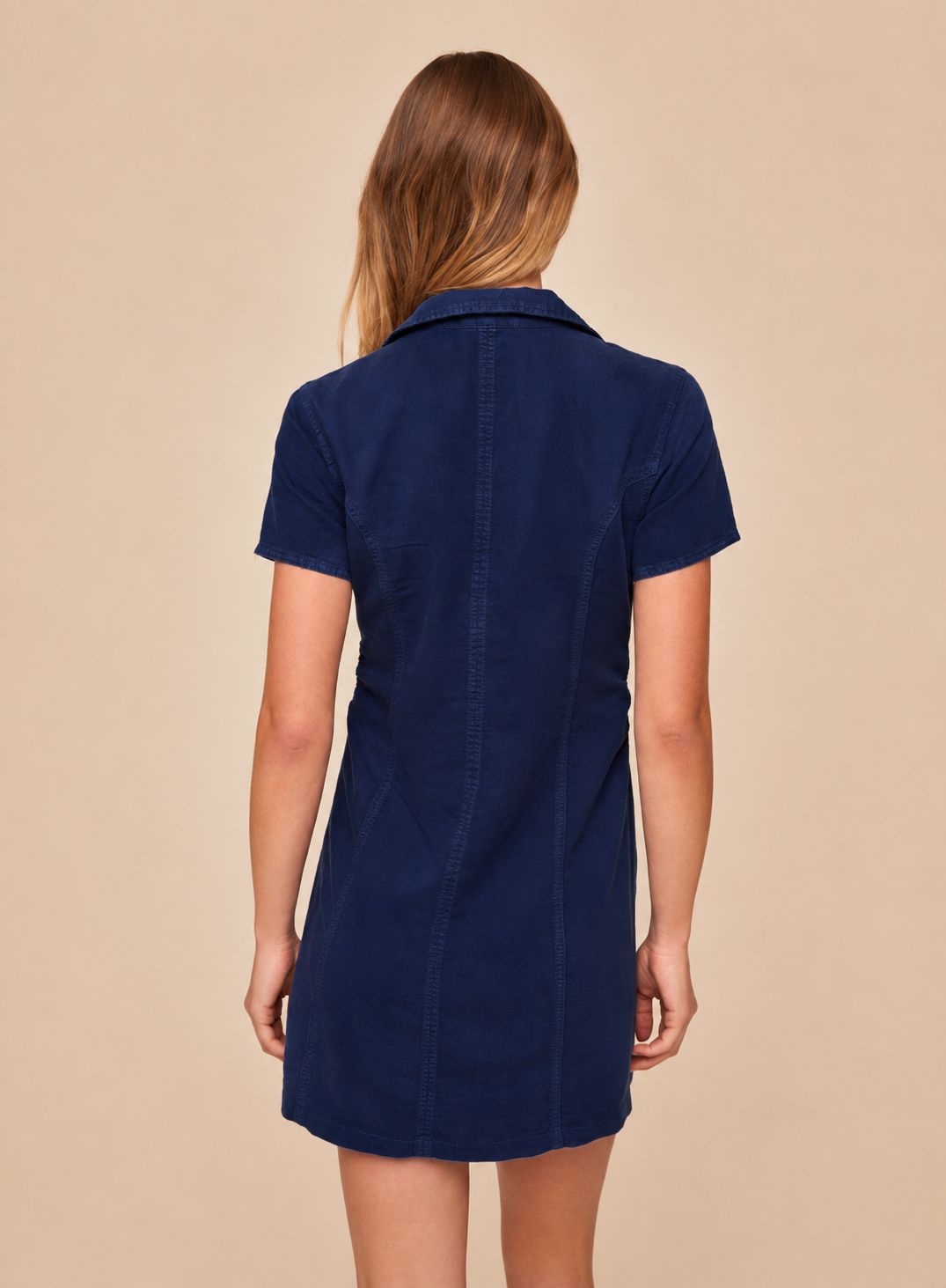 Short Sleeve Zip Front Dress-Dresses-Uniquities