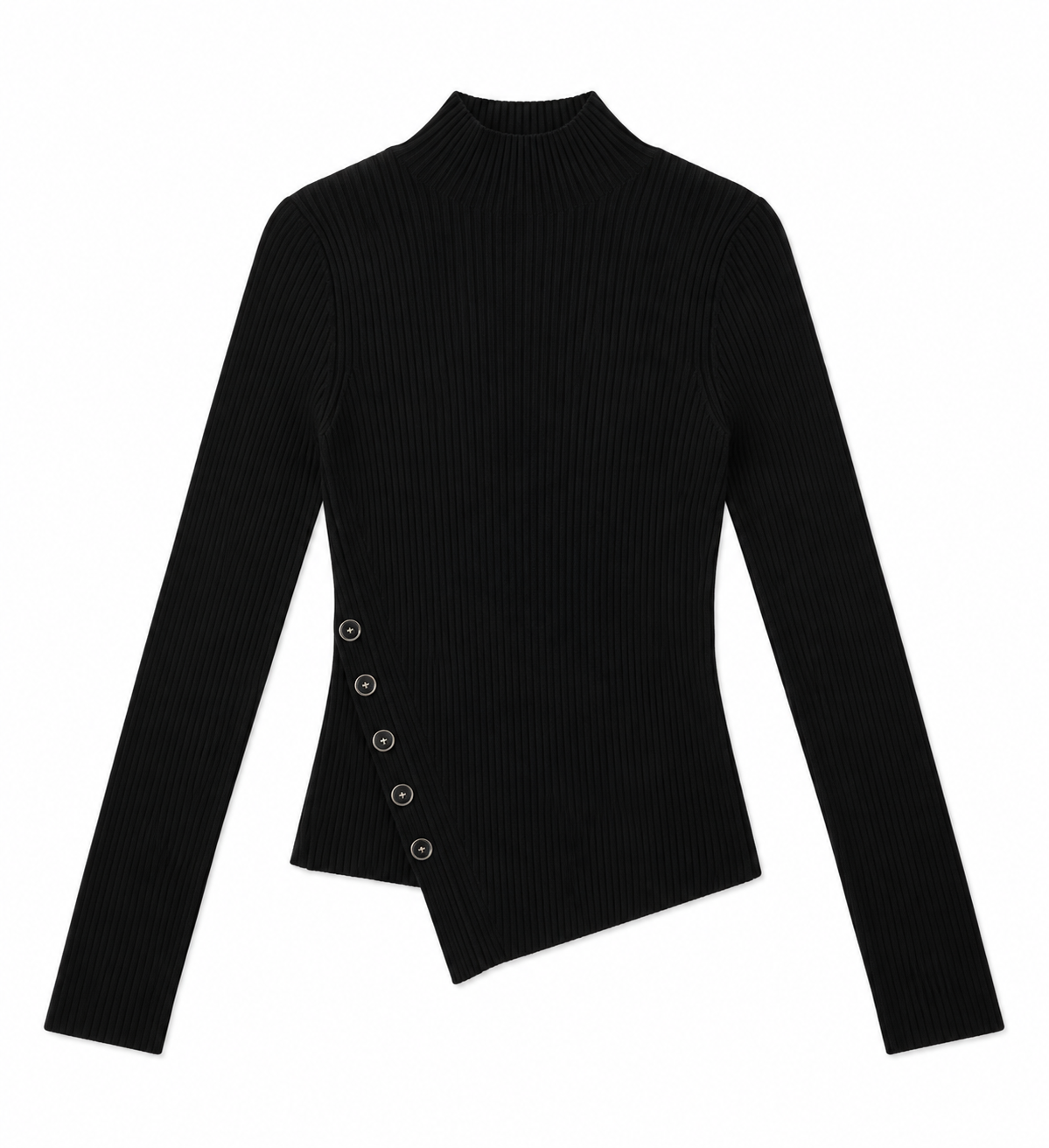 Assymetrical Button Rib