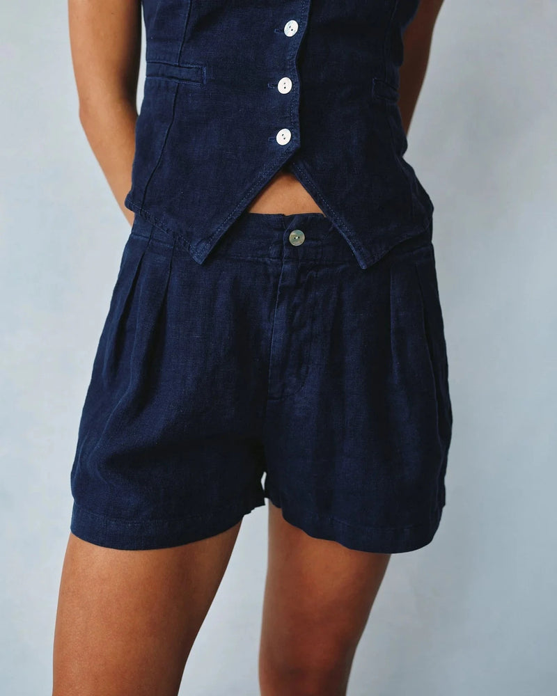 Double Pleat Short-Bottoms-Uniquities