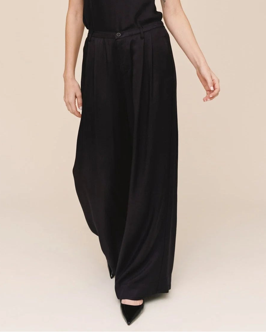 Double Pleat Wide Leg Pant-Bottoms-Uniquities