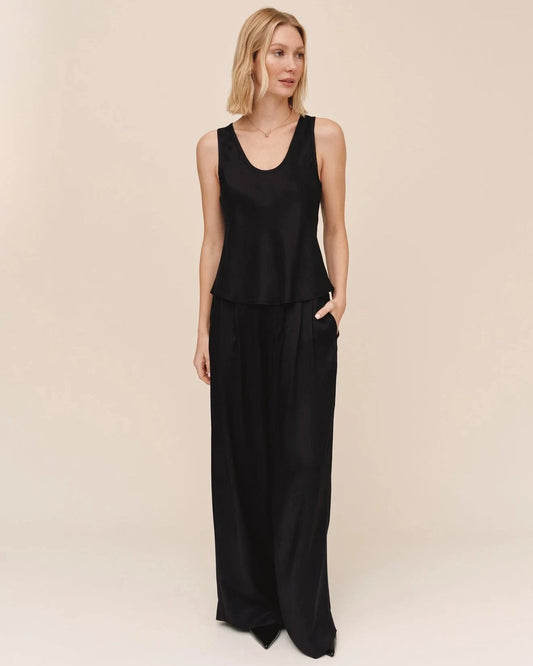 Double Pleat Wide Leg Pant-Bottoms-Uniquities