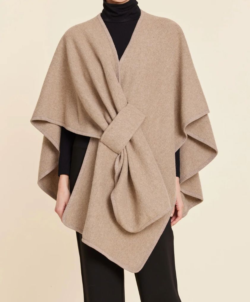 Knit Wrap in Taupe by Dolce Cabo - Image 2