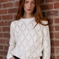 Diamond Stitch Pointelle Crew Sweaters Autumn Cashmere 