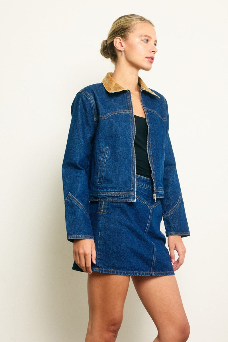 Dixie Western Denim Jacket-Jackets-Uniquities