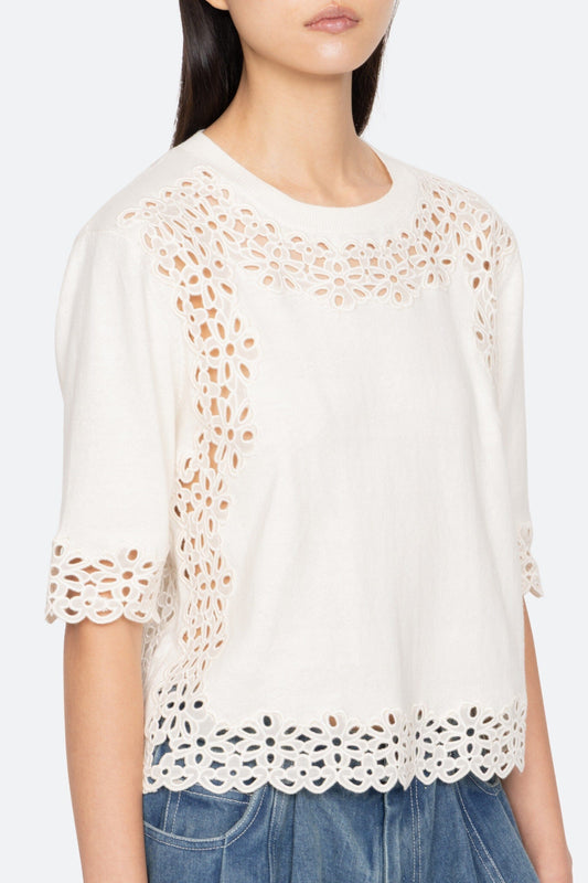 Leila Eyelet Sweater-Sweaters-Uniquities