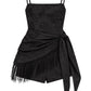Fringe Satin Jacquard Romper-Jumpsuits & Rompers-Uniquities
