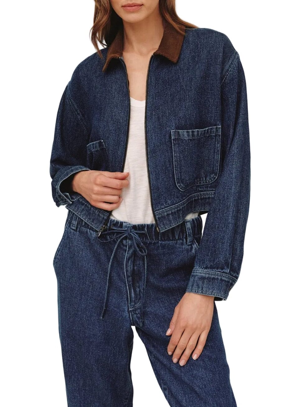 Crop Zip Up Barn Jacket-Jackets-Uniquities
