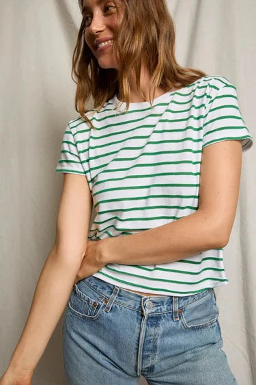 Everett Stripe Boxy Tee-Tee Shirts-Uniquities