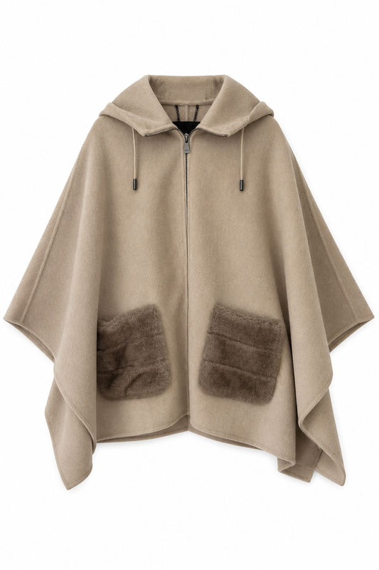 Wool Cape W/ Hood-Jackets-Uniquities