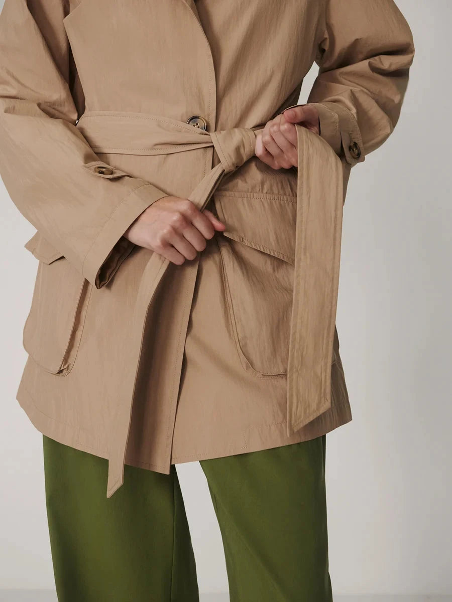 Celina Light Belted Jacket-Jackets-Uniquities