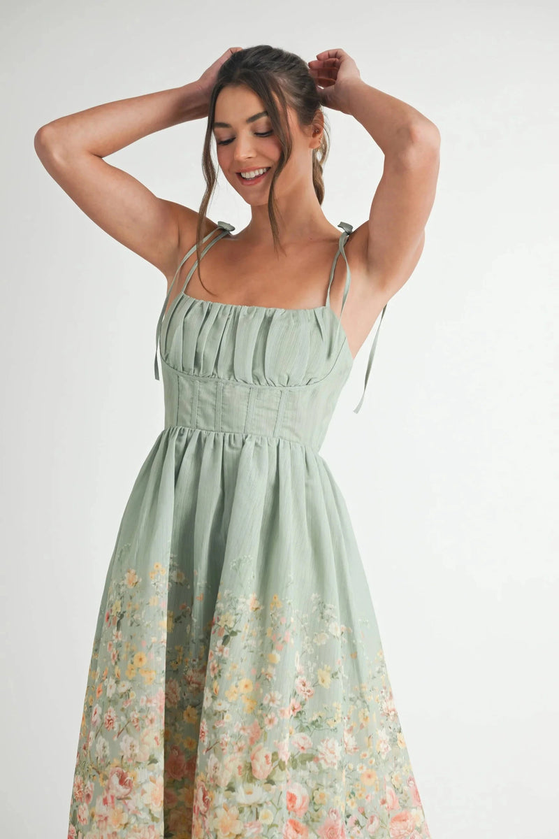 Amelia Flora Midi Dress-Dresses-Uniquities