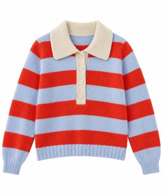 Merritt Striped Polo-Sweaters-Uniquities
