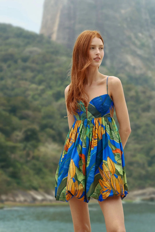 Banana Grapes Mini Dress-Dresses-Uniquities
