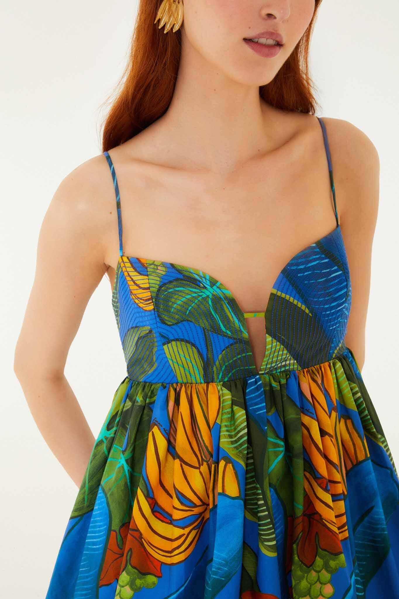 Banana Grapes Mini Dress-Dresses-Uniquities