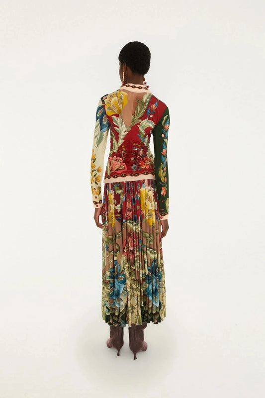 Lunar Boho Midi Skirt-Bottoms-Uniquities