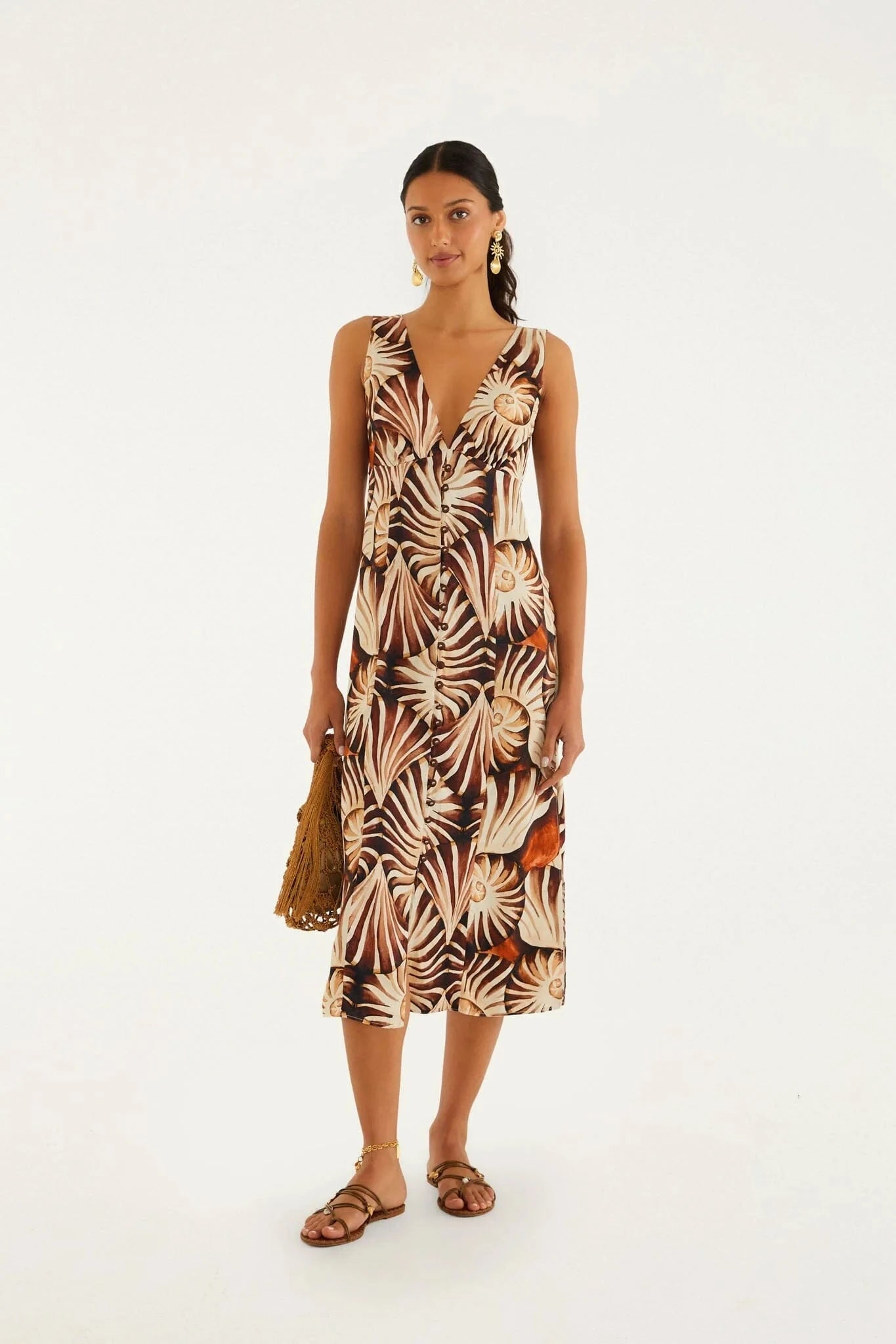 Ammonite Multicolor Midi Dress-Dresses-Uniquities