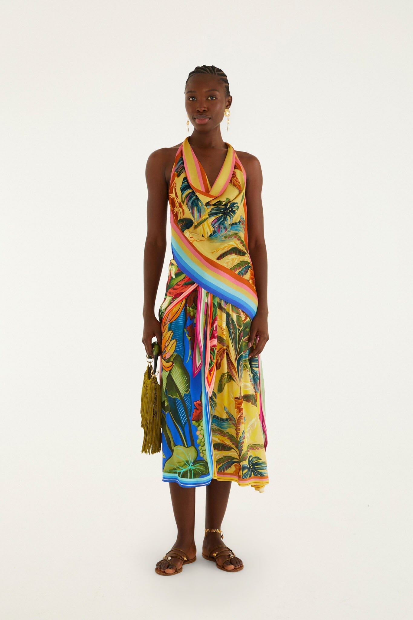 Rainbow Summer Scarf Blouse-Tops/Blouses-Uniquities