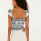 Flowers Arch Gathered Blouse-Tops/Blouses-Uniquities